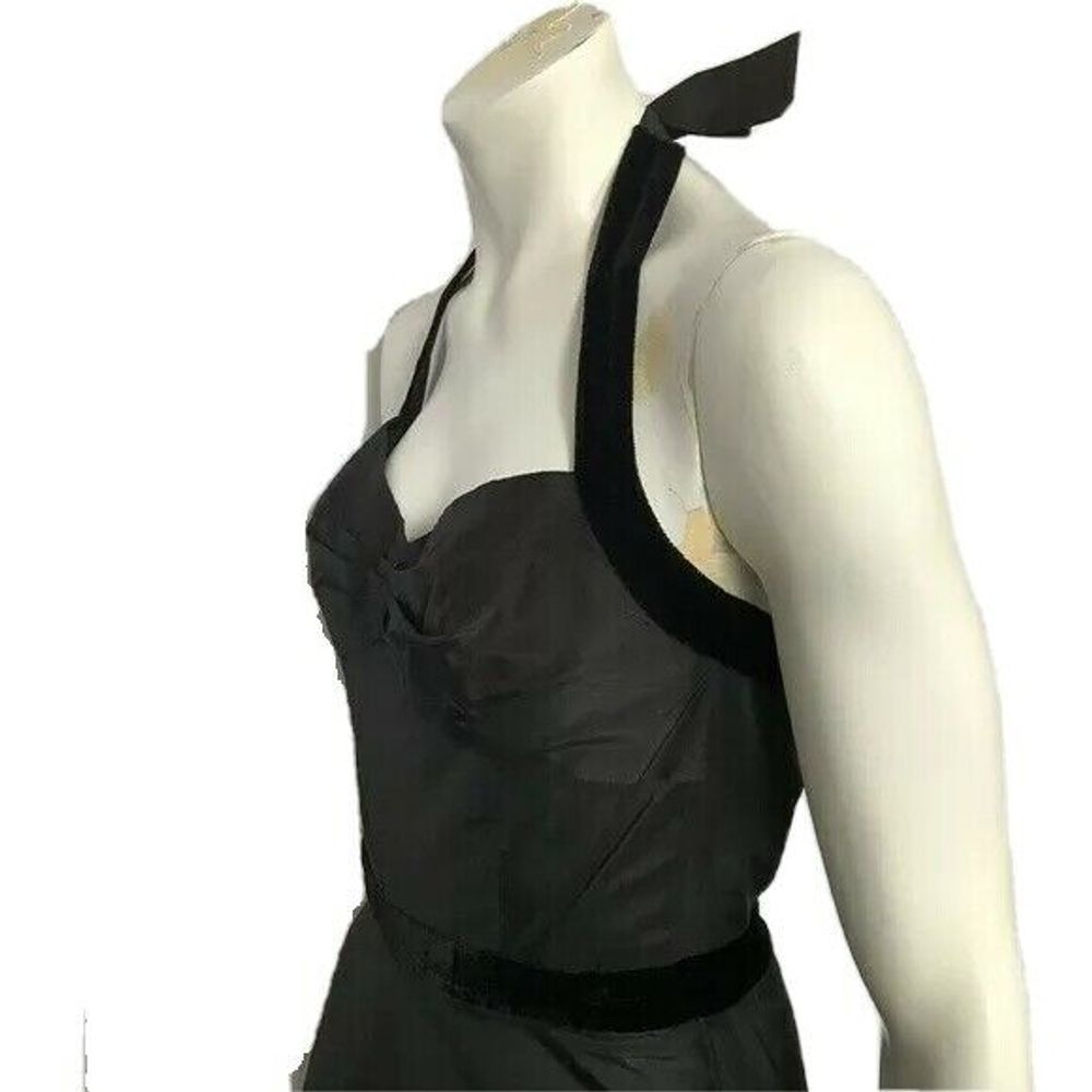 BCBGMAXAZRIA Silk Dress Halter Black Size 0 - Picture 5 of 8